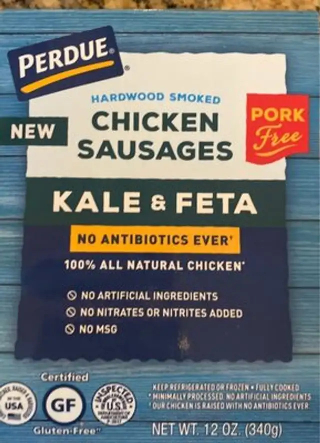 Chicken sausages front packaging