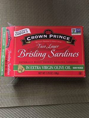 Two Layer Brisling Sardines In Extra Virgin Olive Oil