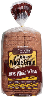 100% Whole Wheat Bread front packaging