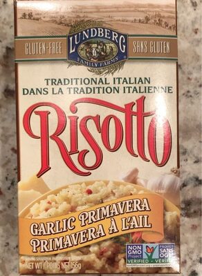 Traditional Italian Risotto Garlic Primavera