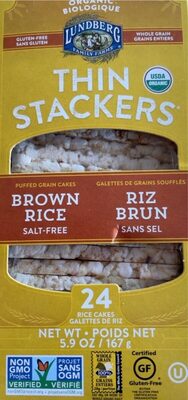 Organic Thin Stackers Brown Rice Salt-Free front packaging