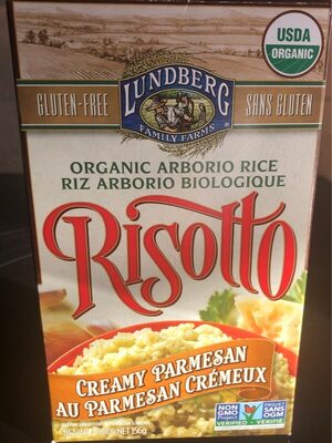Organic Arborio Rice Risotto Creamy Parmesan front packaging