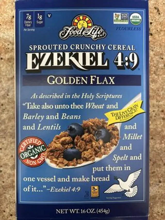 Ezekiel 4:9 - Golden Flax - Sprouted Whole Grain Cereal front packaging
