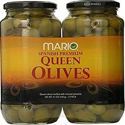 Stuffed queen olives front packaging
