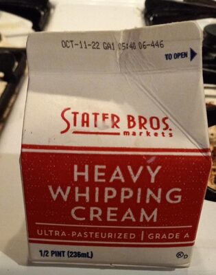 Stater Brothers heavy whipping cream