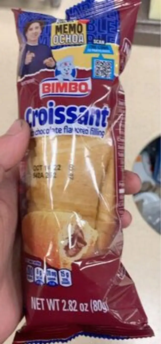 Croissant with chocolate filling front packaging