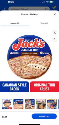 Canadian Style Bacon Original Thin Pizza