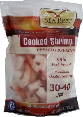 Cooked peeled and deveined shrimp front packaging
