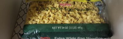Enriched egg noodle product, extra wide egg noodles