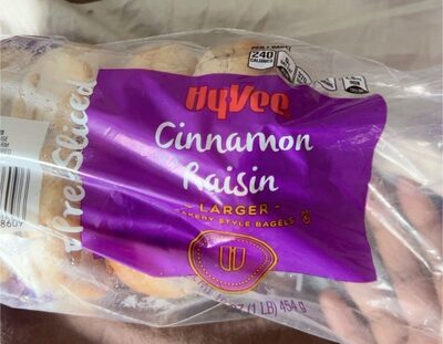 Hy vee cinnamon raisin larger bakery style bagels