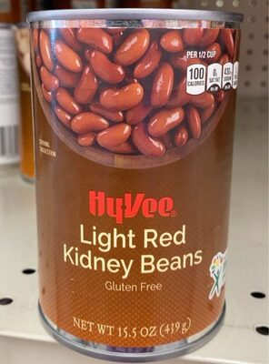 Hy vee light red kidney beans front packaging