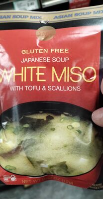 White miso with tofu & scallions gluten free japanese soup, white miso with tofu & scallions