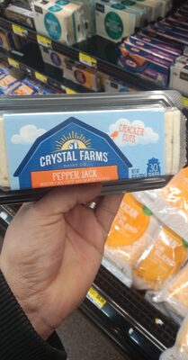 Crystal farms, cracker cuts pepper jack cheese front packaging
