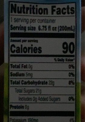 Fruit Punch 4 Juice Blend From Concentrate With Added Ingredients nutrition facts table