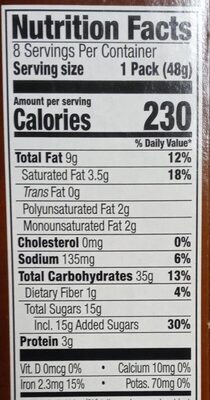Nekot Fudge sandwich cookies nutrition facts table