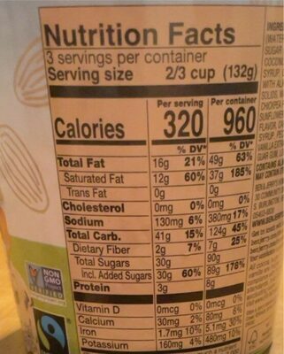 karamel sutra core non-dairy frozen dessert nutrition facts table