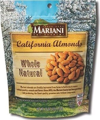 Almonds whole natural stand up ziplock