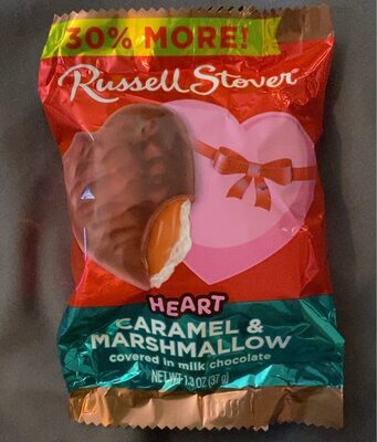 Heart Caramel & Marshmallow Covered in Milk Chocolate front packaging