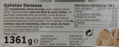 Galletas danesas nutrition facts table