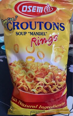 Mini croutons soup mandel rings