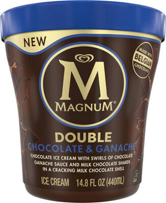 Chocolate ice cream with swirls of chocolate front packaging