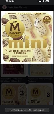 Mini White Chocolate & Cookies Ice Cream Bars