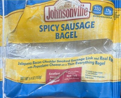 Spicy sausage bagel front packaging