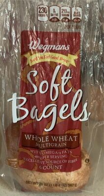 Whole wheat multigrain soft bagels front packaging