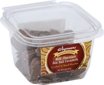 Milk Chocolate, Sea Salt Caramels front packaging