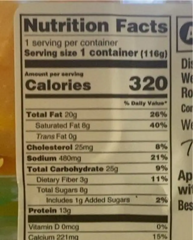 apple pretzels & cheese with peanut butter nutrition facts table