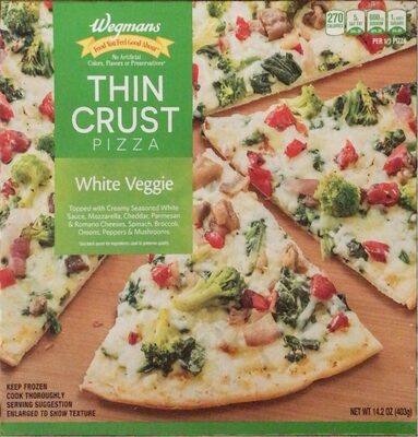 White Veggie Thin Crust Pizza