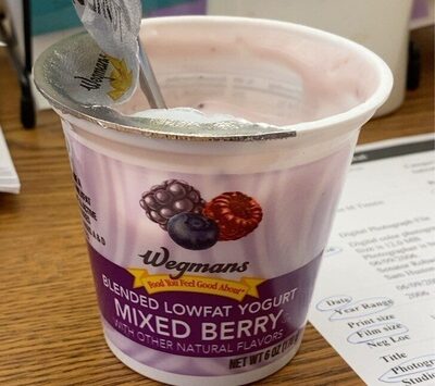 Blended lowfat yogurt mixed berry