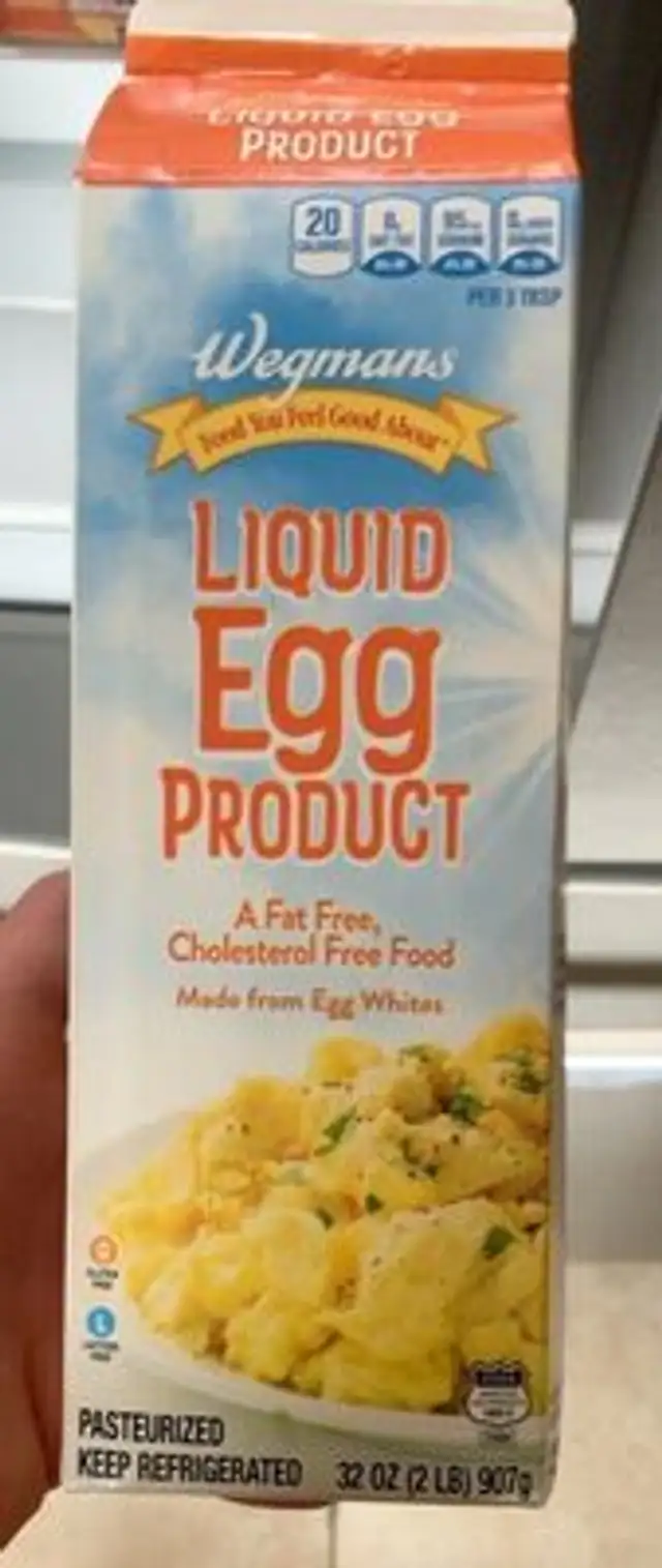 Liquid egg product front packaging