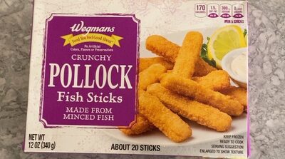 Crunchy pollock fish sticks front packaging