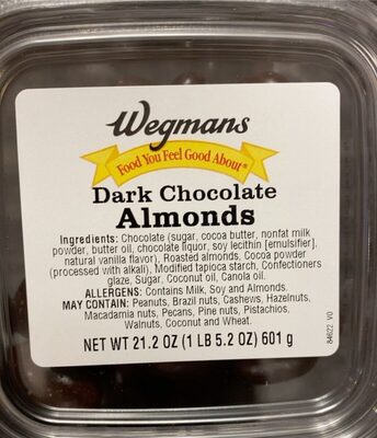 Dark chocolate almonds