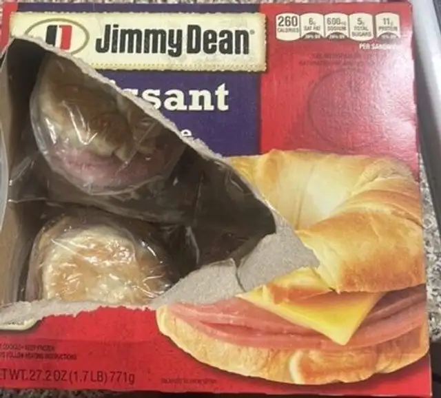 Croissant Ham & Cheese Sandwiches front packaging