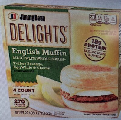 English Muffin Turkey Sausage, Egg White & Cheese Sandwiches