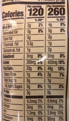 Olde Tyme Pretzels nutrition facts table