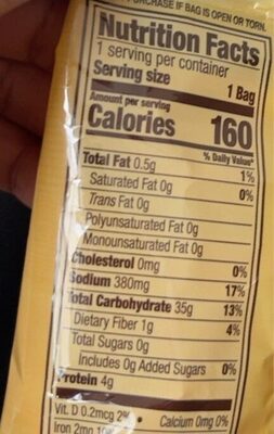 Sourdough Nibbler Pretzels nutrition facts table