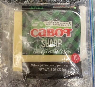 Vermont Sharp Cheddar Cheese Slices front packaging