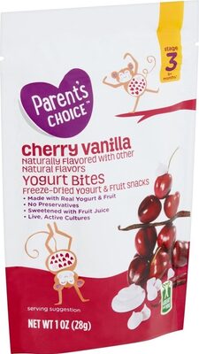 Cherry vanilla freeze dried yogurt & fruit snacks bites