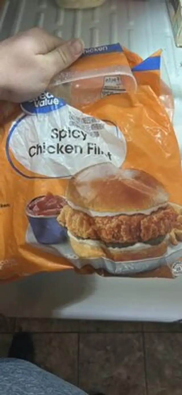 spicy chicken filet front packaging