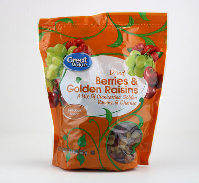 Berries & Golden Raisins Dried Mixed Fruit front packaging