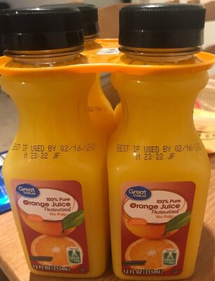 Orange juice front packaging