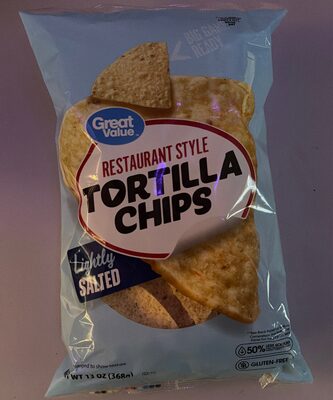 Great value, tortilla chips, lightly salted