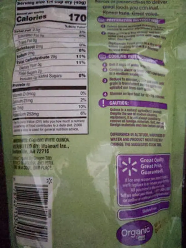 Great Value Organic White Quinoa, 16 oz front packaging