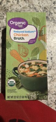 Reduced Sodium Chicken Broth front packaging
