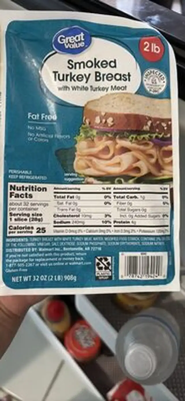 Smoked Turkey Breast with White Turkey Meat nutrition facts table