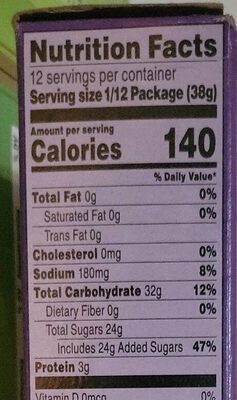Great Value Angel Food Cake Mix nutrition facts table