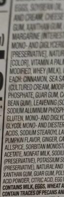 Pumpkin Cake Bites ingredients label